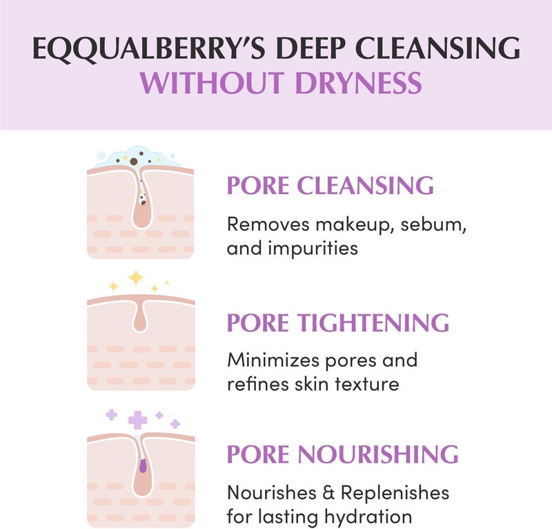 eqqualberry Purple Rice Pore Smoothing Cleansing Oil – Deep Cleansing for Pores & Blackheads | Korean Oil Cleanser for Face & Makeup Remover | Hydrating & Soothing Formula 200ml - Image 3