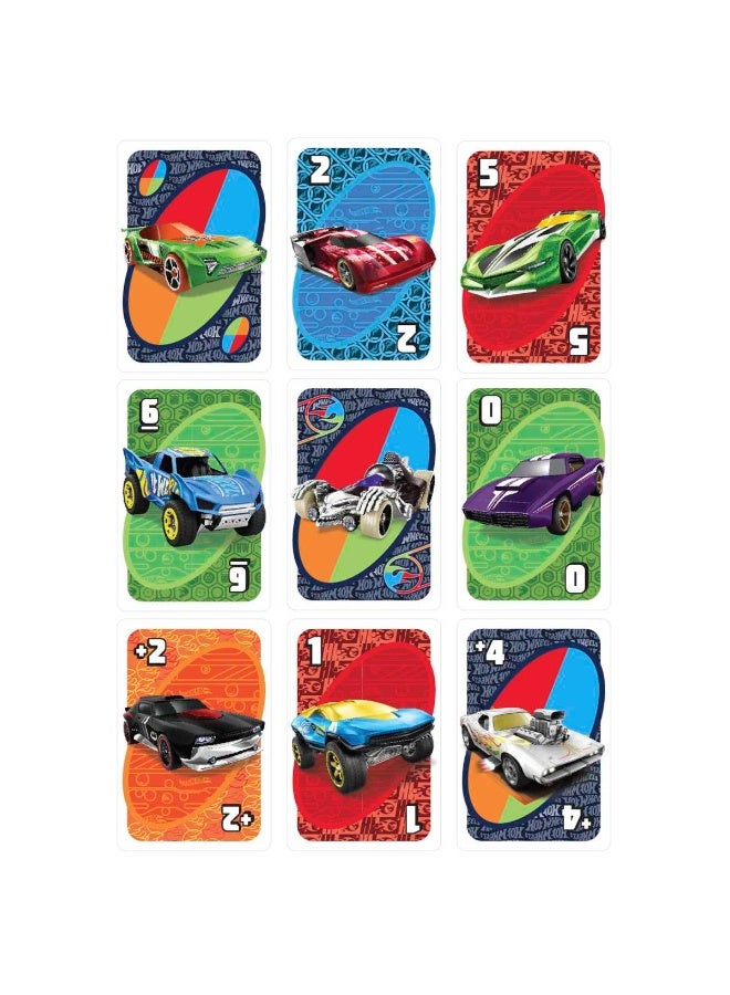 Mattel Games ​UNO Matching Card Game Featuring 112 Cards with Hot Wheels® Graphics, Game Night, Kids Gift Ages 7 Years & Older - Image 5