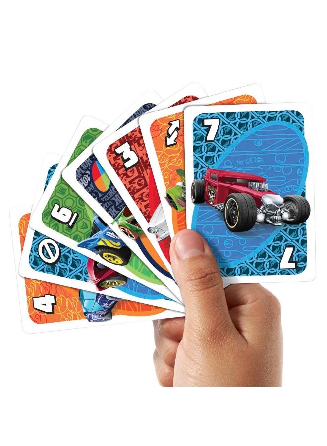 Mattel Games ​UNO Matching Card Game Featuring 112 Cards with Hot Wheels® Graphics, Game Night, Kids Gift Ages 7 Years & Older - Image 4