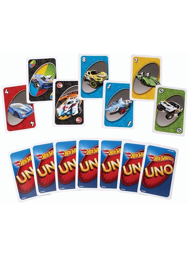 Mattel Games ​UNO Matching Card Game Featuring 112 Cards with Hot Wheels® Graphics, Game Night, Kids Gift Ages 7 Years & Older - Image 3