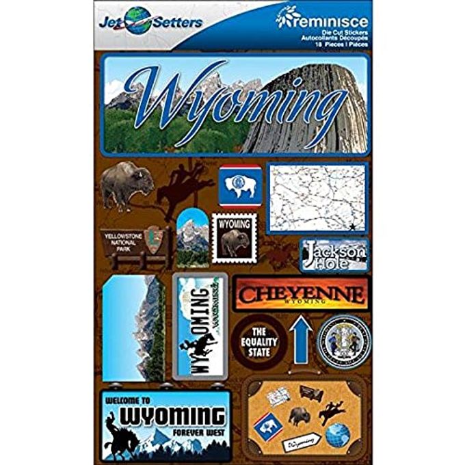 Reminisce Jet Setters 2 3-Dimensional Sticker, Wyoming - Image 4