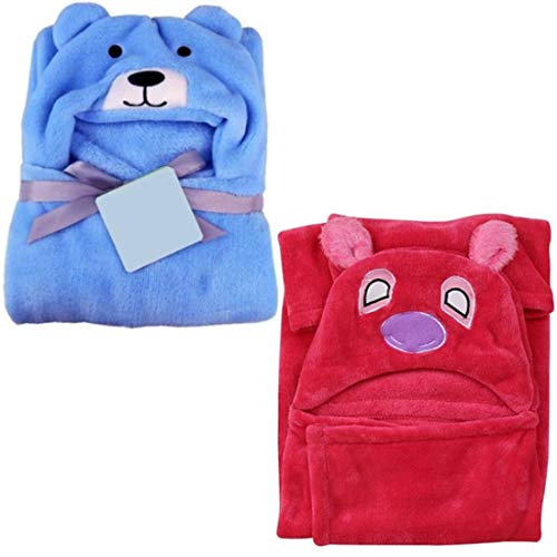 BRANDONN New Born Premium Hooded All Season Wrapper Cum Baby Bath Towel Cum Baby Blanket for Babies Pack of 2 - Image 1