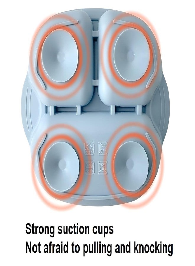 Takositio Baby Feeding Bowl & Spoon I Silicone Unbreakable Non-Slip Suction Base Design I BPA Free, Dishwasher, Freezer & Microwave Safe I Feeding Kit for Infants & Toddler (Blue Plate) - Image 3