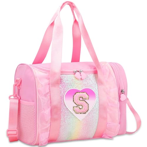 RHCPFOVR Personalized Monogram Dance Bag for Girls 36 Years duffle bag for Kids Lightweight Water Resistant Oxford Backpack for Ballet Cheerleading Sleepovers Gymnastics Pink S - Image 1