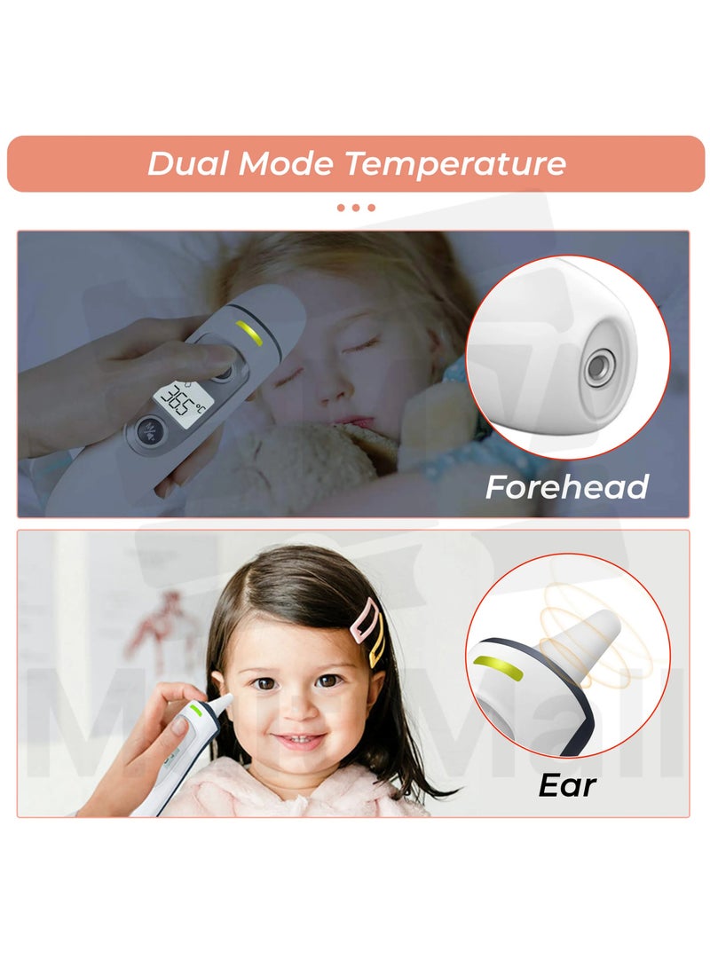 RUKYU 2 in 1 Medical Forehead & Ear Thermometer- Indoors Non-Contact Digital Thermometer, Object Fever Temperature Checking Sensor, No-Touch Thermal Scanner for Kids, Babies, Toddlers and Adults , Digital Infrared Thermometer with Fever Alarm and Memory Function, 1s Instant Accurate Reading - Image 4