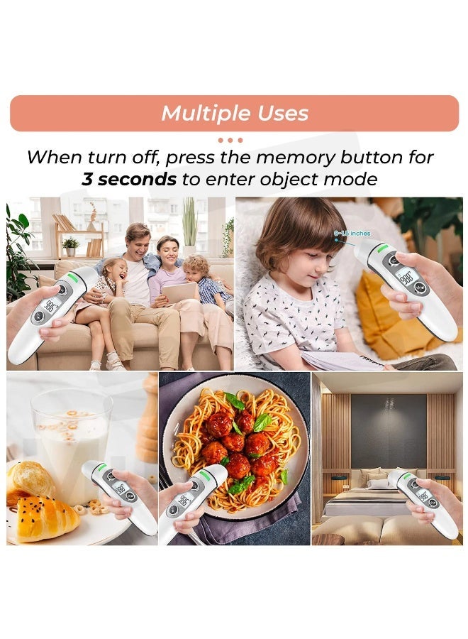 RUKYU 2 in 1 Medical Forehead & Ear Thermometer- Indoors Non-Contact Digital Thermometer, Object Fever Temperature Checking Sensor, No-Touch Thermal Scanner for Kids, Babies, Toddlers and Adults , Digital Infrared Thermometer with Fever Alarm and Memory Function, 1s Instant Accurate Reading - Image 5