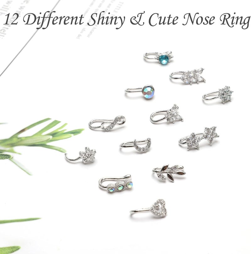 CrazyPiercing Fake Nose Ring CZ African Nose Cuffs Gold/Silver/Rose Gold Faux Septum Nose Rings Clip on Nose Jewelry for Woman Non Pierced Jewelry - Image 5