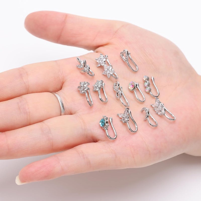 CrazyPiercing Fake Nose Ring CZ African Nose Cuffs Gold/Silver/Rose Gold Faux Septum Nose Rings Clip on Nose Jewelry for Woman Non Pierced Jewelry - Image 3