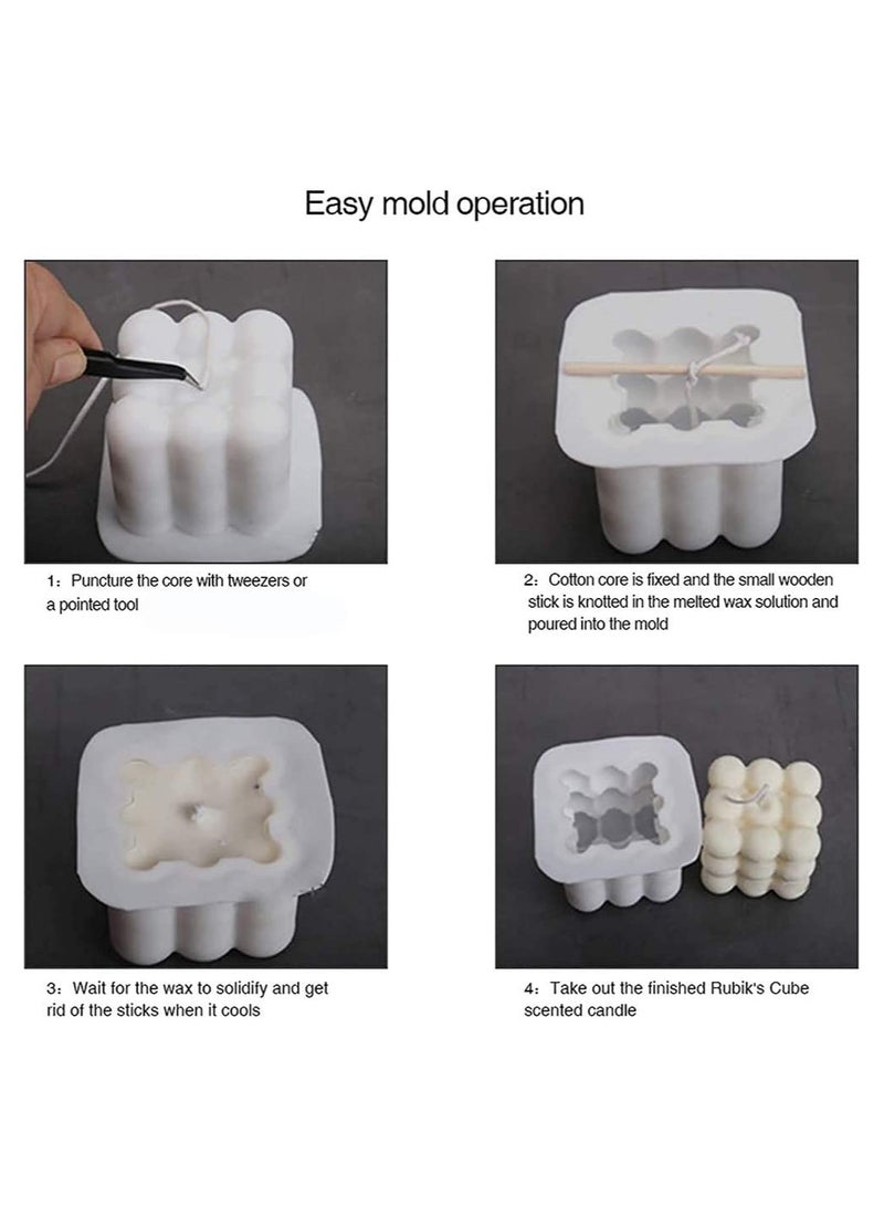 Excefore Candles Mould, 3D Soy Wax Candle Overlapping Balls Sphere Mold, Soap Cube, Handmade Soap, Handcraft Ornaments, Baking Dessert Round Mousse Cake Molds, Craft Clay Tools - Image 4