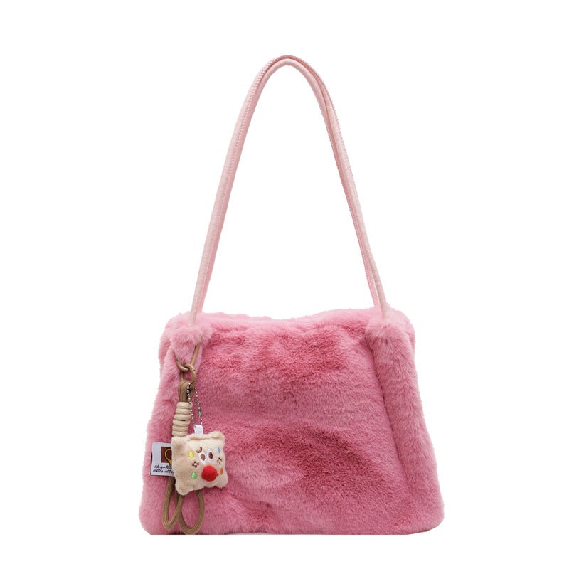 Fashion Shoulder Bag for Women, Fluffy Fur Bag - Image 5