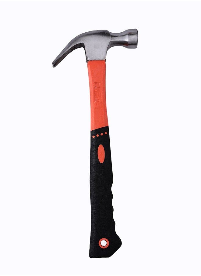 BMB tools - Hammer with Plastic Black and Orange Handle - 500g - Compact Curved Claw Hammer with Impact-Absorbing Anti-Vibration Design and Textured Rubber Grip for Carpentry, Construction, Home Repairs, DIY, Upholstery, and Workshop - Image 1