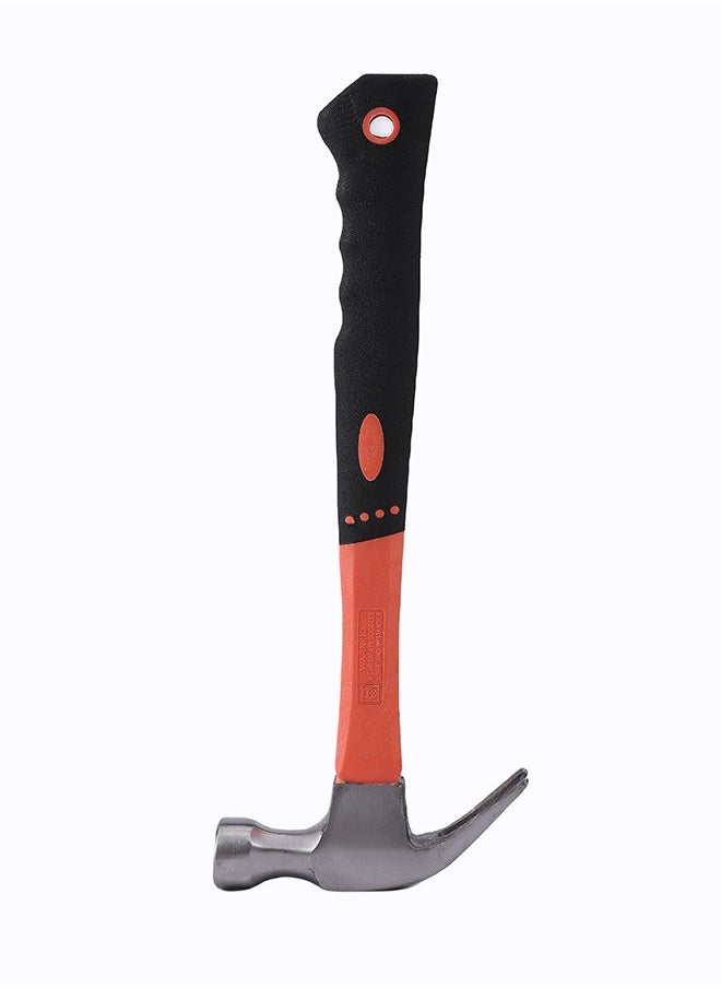 BMB tools - Hammer with Plastic Black and Orange Handle - 500g - Compact Curved Claw Hammer with Impact-Absorbing Anti-Vibration Design and Textured Rubber Grip for Carpentry, Construction, Home Repairs, DIY, Upholstery, and Workshop - Image 1