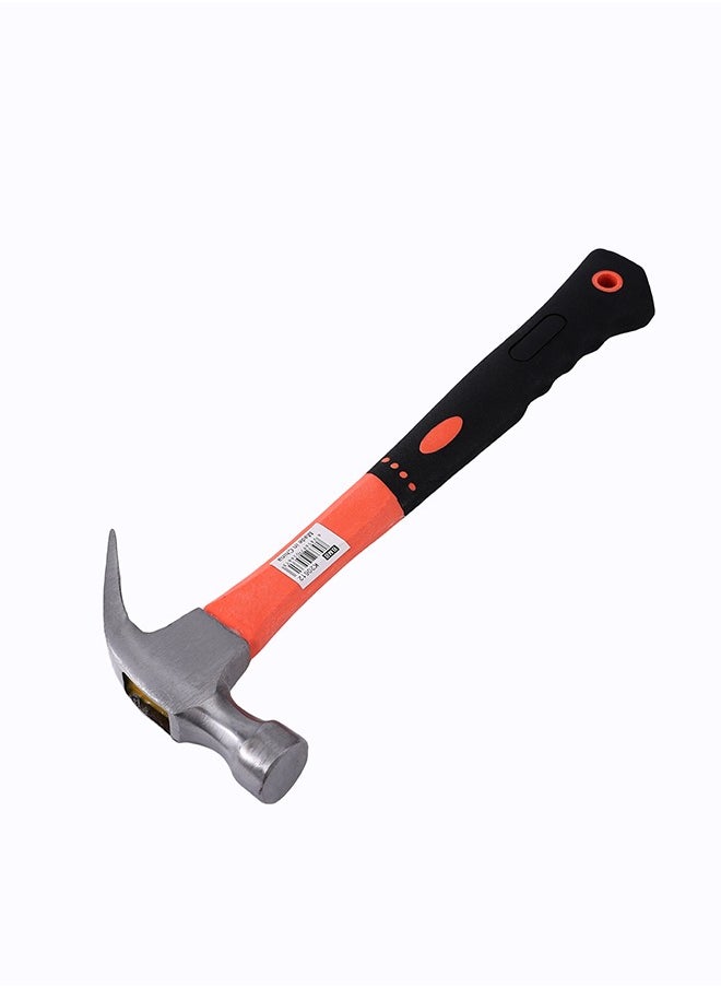 BMB tools - Hammer with Plastic Black and Orange Handle - 500g - Compact Curved Claw Hammer with Impact-Absorbing Anti-Vibration Design and Textured Rubber Grip for Carpentry, Construction, Home Repairs, DIY, Upholstery, and Workshop - Image 1