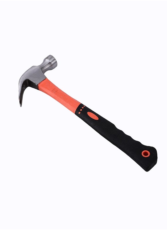 BMB tools - Hammer with Plastic Black and Orange Handle - 500g - Compact Curved Claw Hammer with Impact-Absorbing Anti-Vibration Design and Textured Rubber Grip for Carpentry, Construction, Home Repairs, DIY, Upholstery, and Workshop - Image 1