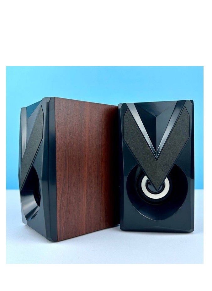 NAMA wooden RGB Computer Gaming Speakers - 1W*2 Wired Stereo Mini - 3.5mm Jack + 2.0 USB Powered For Gaming/Movie/Music/PC/Laptop  - Image 2