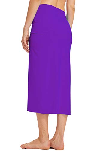 Micosuza Women's Swimwear Cover up Beach Sarong Pareo Solid Color Bikini Swimsuit Wrap Skirt - Image 3