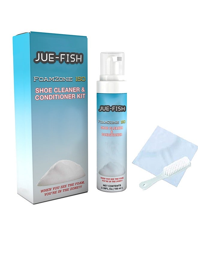 جوي فيش طقم تنظيف وإصلاح الأحذية من Jue-Fish، حذاء أبيض صغير، يزيل البقع الصفراء، مادة تبييض محمولة باللون الأبيض الساطع - Image 1