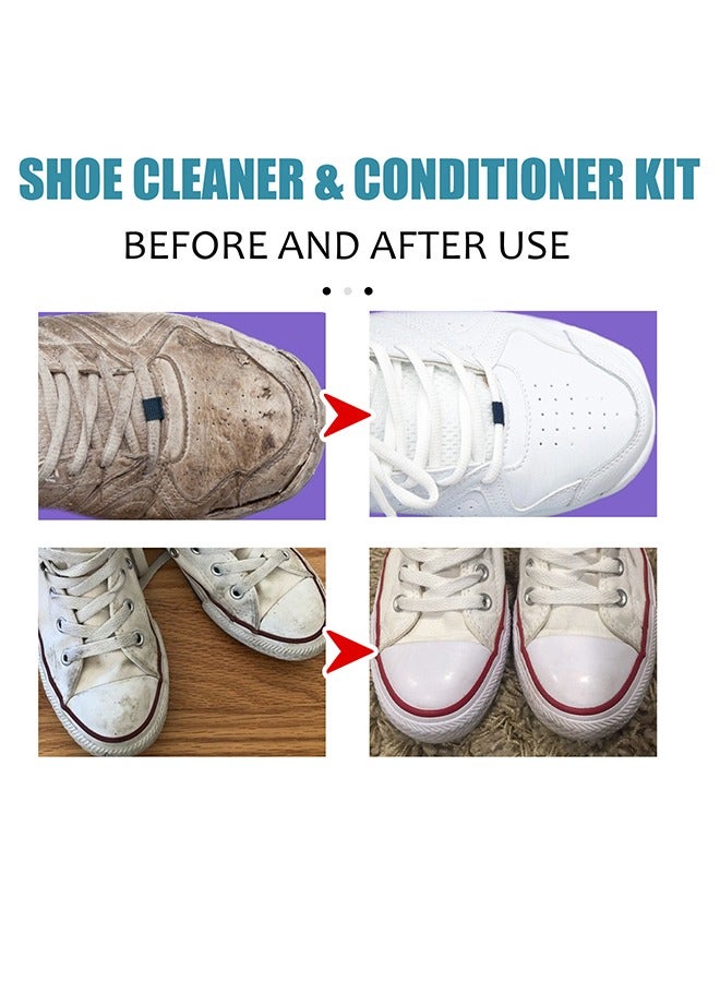 جوي فيش طقم تنظيف وإصلاح الأحذية من Jue-Fish، حذاء أبيض صغير، يزيل البقع الصفراء، مادة تبييض محمولة باللون الأبيض الساطع - Image 5
