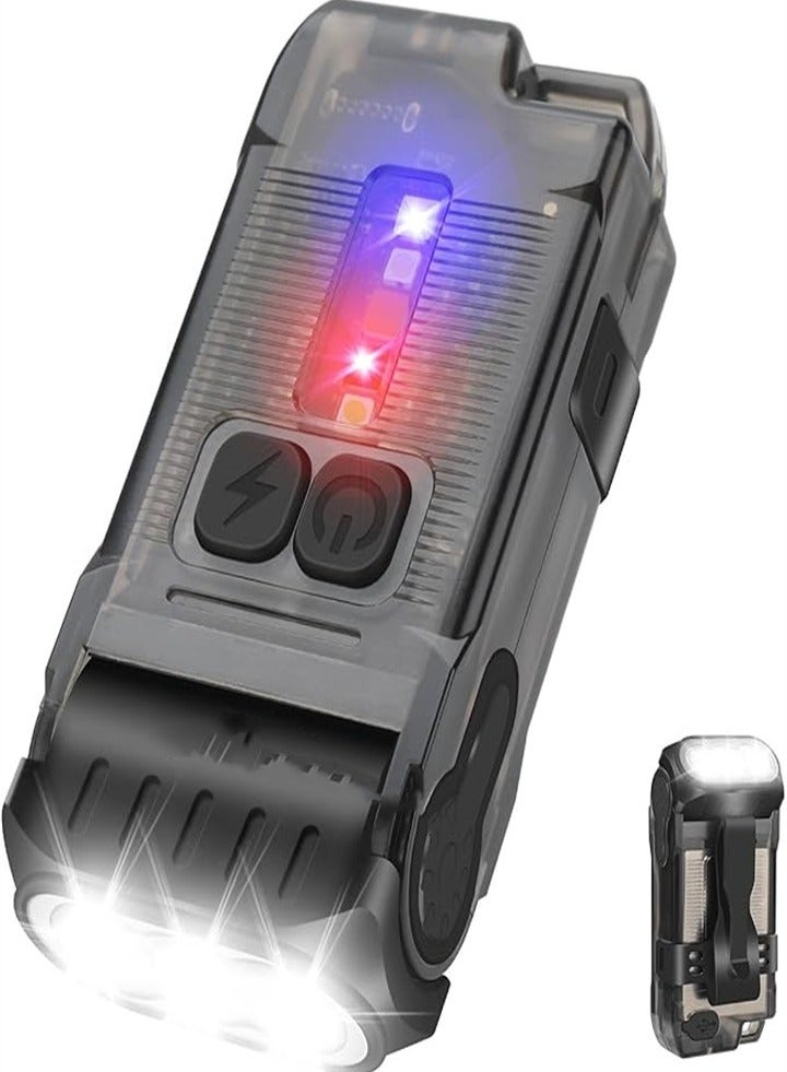 New Mini Keychain with Clip, LED Rechargeable Flashlight, Powerful 1200 Lumens, Waterproof IP67 - Image 1