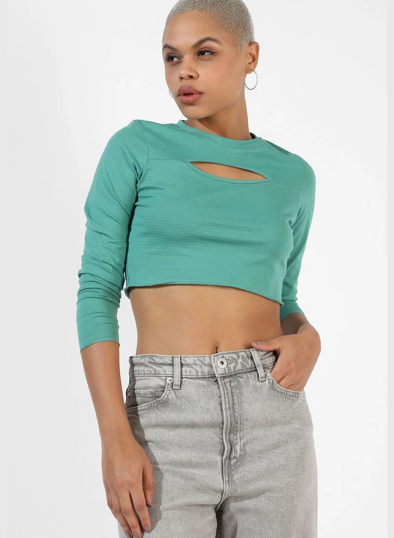 Campus Sutra Women's Solid Casual Top