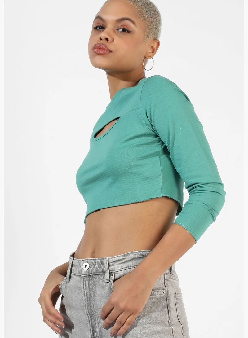Campus Sutra Women's Solid Casual Top