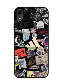 Protective Case Cover For Apple iPhone XR Adidas Stickers Design Multicolour