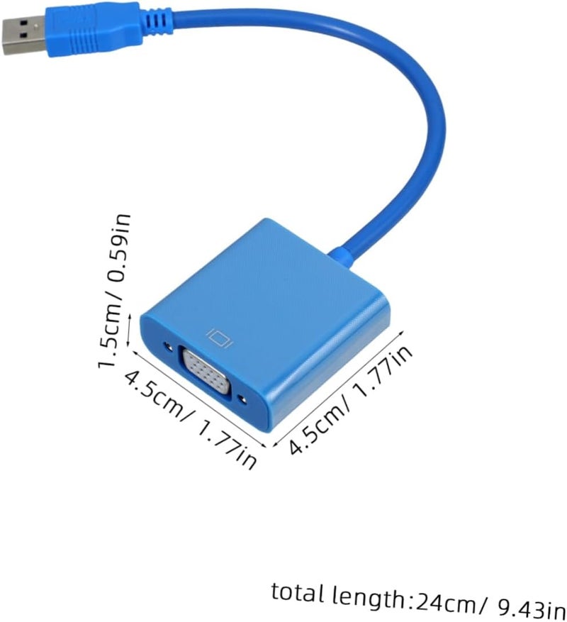 SMASOLO USB 3.0 to VGA Adapter Cable for Monitors Compatible Laptop Projector External Video Display Converter (Blue) - Image 2