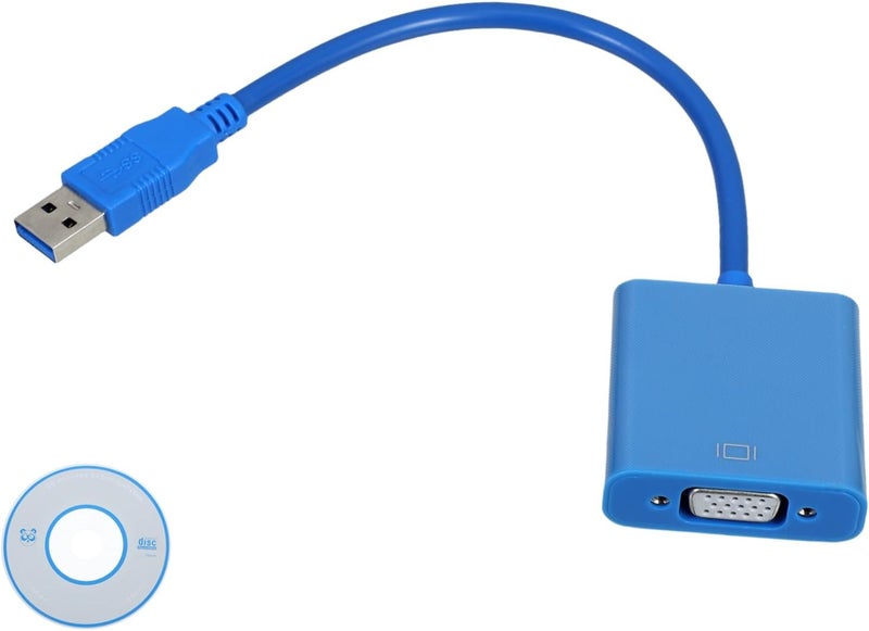 SMASOLO USB 3.0 to VGA Adapter Cable for Monitors Compatible Laptop Projector External Video Display Converter (Blue) - Image 1