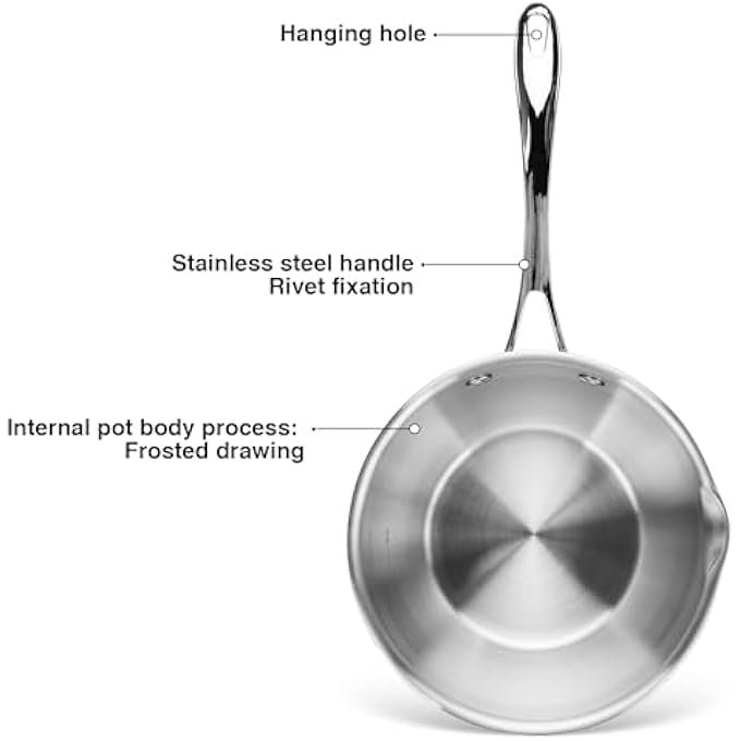 Fissman Saucepan 06L With Measuring Mark Stainless Steel Saucepan 12X6Cm Felice Series 1810 Inox 304 Steel Induction Bottom Compatible With All Types Of Stovetops - Image 2