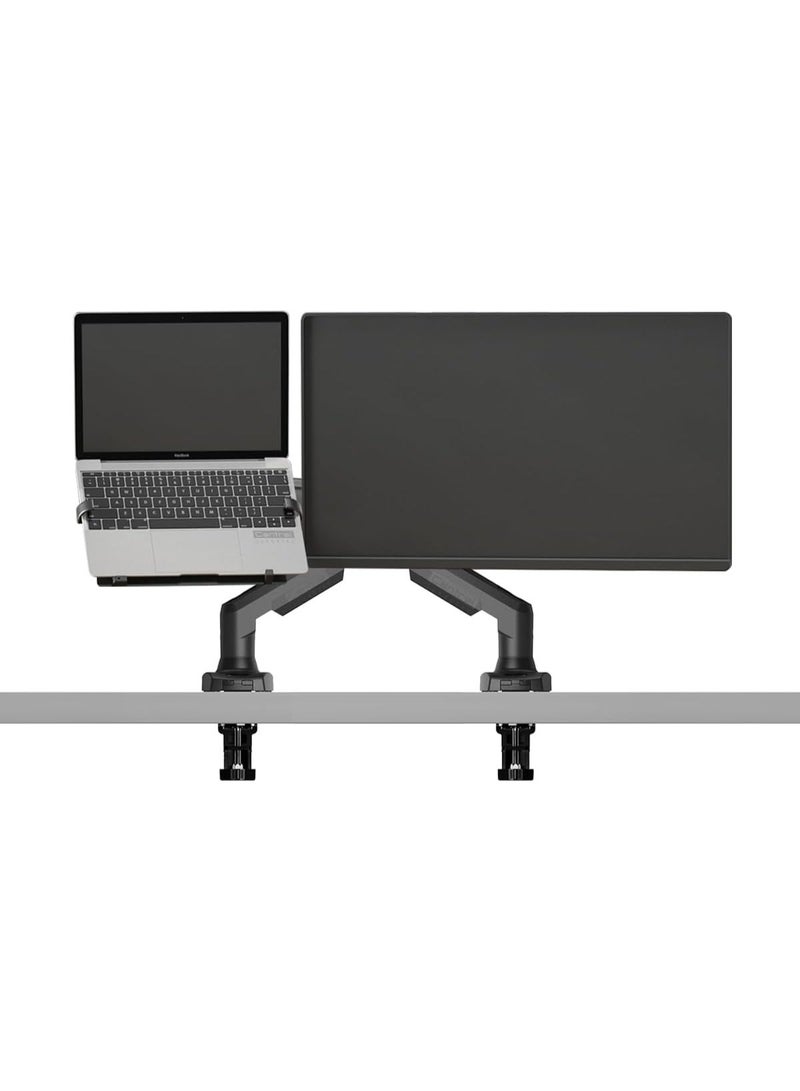 A set of two movable arms for mounting the monitor and laptop, with a gas spring system for flexible use. - Image 1