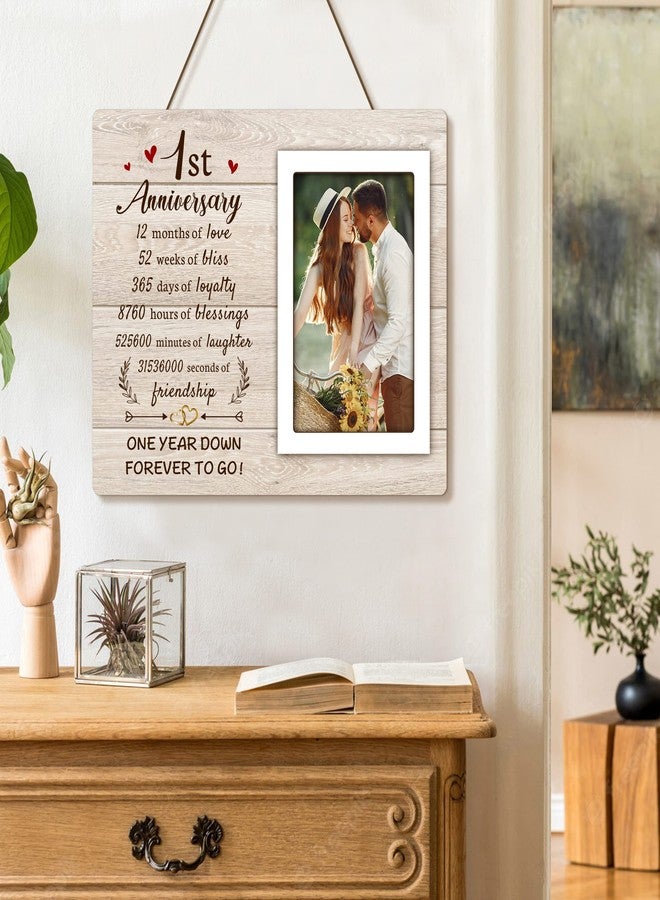 Pandasch 1st Anniversary Romantic Gifts for Him Her - One Year Paper Anniversary Picture Frame Gifts for 4x6 Photos - 10 x 8 inches, Wooden Frame with Acrylic Cover - Image 5