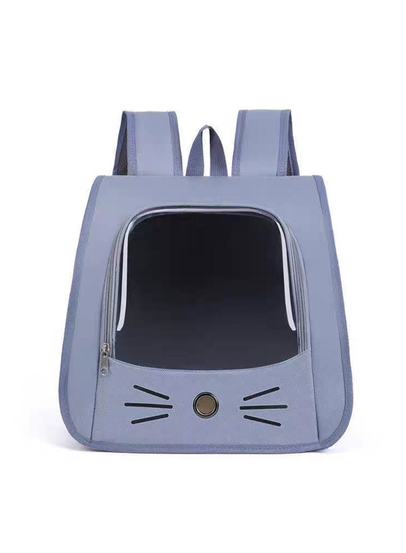 Breathable Portable Pet Carrier Bag Cute Cat Outdoor Travel Puppy Cat Bag Transparent Space Pet Backpack Dark Blue - Image 5