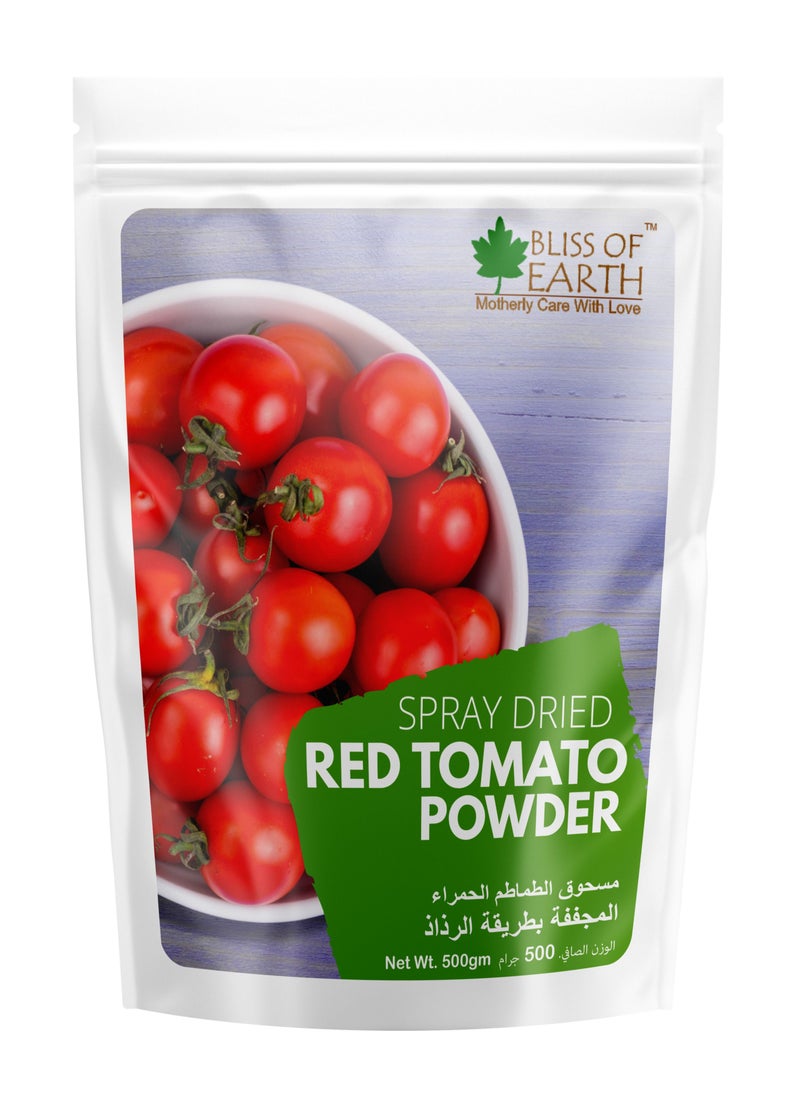 BLISS OF EARTH 17.6 oz Tomato Powder Organic Instant Ready Mix Tangy & Delicious Taste Great for Instant Soups Tomato Paste Seasoning & Skin 500gm 