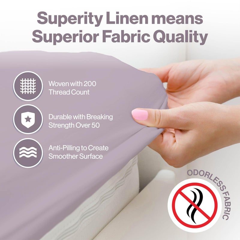 Superity Linen Superity Luxurious Hotel Quality Queen Fitted Sheet 100% Cotton Ultra Soft, Skin-Friendly & Hypoallergenic Deep Pocket Fits 16 Mattress Easy Care & Snug Fit (Queen Size - 60 X 80) - Image 3