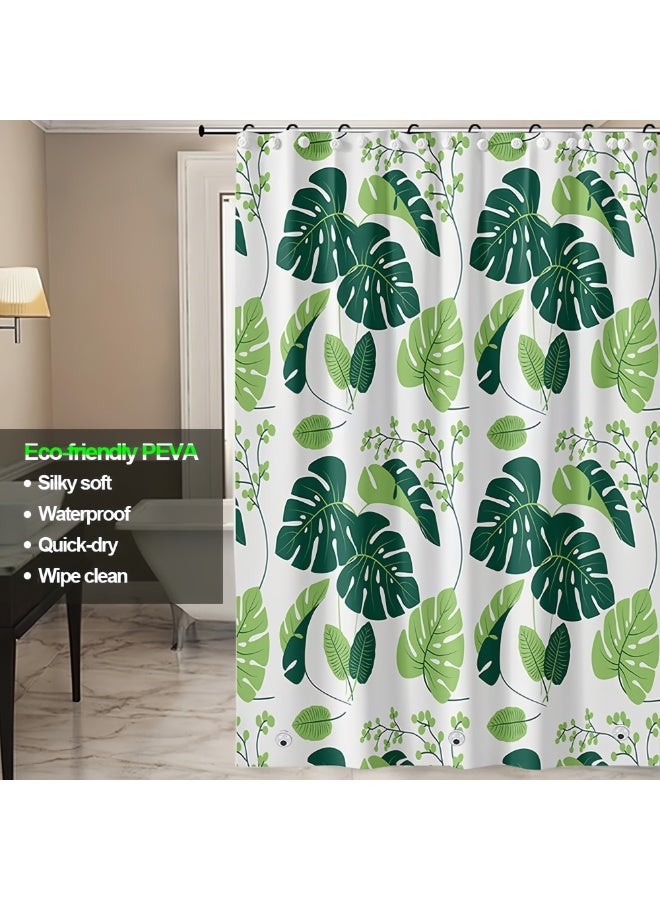 كيل › ستارة دش للحمام مقاس 180 × 200 سم مع مجموعة ستائر دش منزلية مطبوعة مع خطافات - ستارة حمام - Image 2