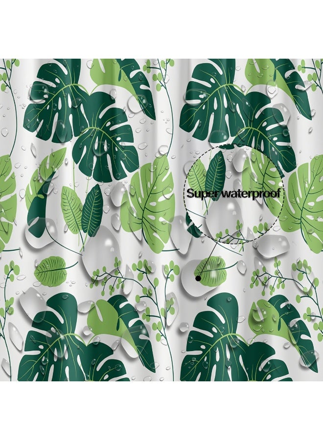 كيل › ستارة دش للحمام مقاس 180 × 200 سم مع مجموعة ستائر دش منزلية مطبوعة مع خطافات - ستارة حمام - Image 3