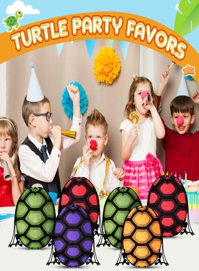 Yeyeplum 24 Pcs Turtle Party Favors Bulk Drawstring Bags Carnival Goodie Gift Treat Bags for Under The Sea Favors Game Prizes Kids Video Birthday Party Supplies (Turtle - Image 5