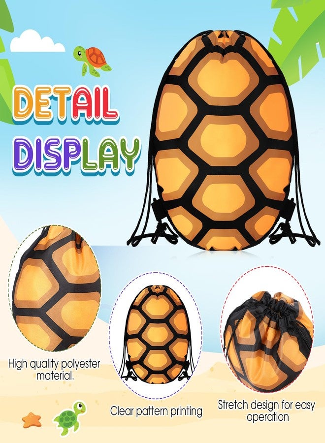 Yeyeplum 24 Pcs Turtle Party Favors Bulk Drawstring Bags Carnival Goodie Gift Treat Bags for Under The Sea Favors Game Prizes Kids Video Birthday Party Supplies (Turtle - Image 2