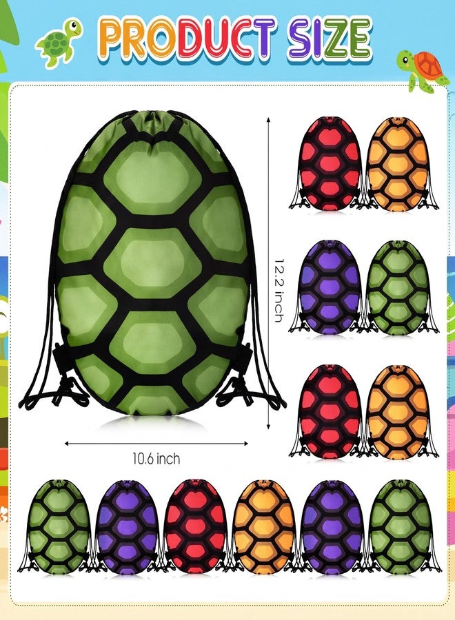 Yeyeplum 24 Pcs Turtle Party Favors Bulk Drawstring Bags Carnival Goodie Gift Treat Bags for Under The Sea Favors Game Prizes Kids Video Birthday Party Supplies (Turtle - Image 3