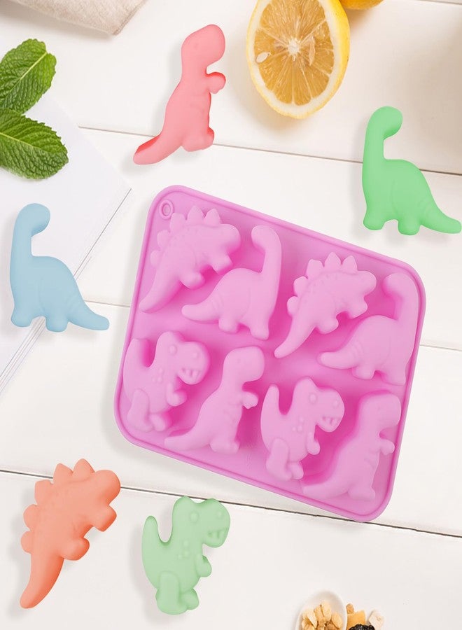 SXoonKing 2 Pack Dinosaur Silicone Mold, Dinosaur Chocolate Molds, 8-Cavity Jello Mold for Candy Gummy Dessert Mousse Pastry Cupcake Cake Pop Topper Decorating, Non-Stick Crayon Molds Silicone Oven Safe - Image 4