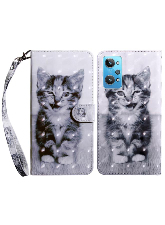 اس-توب جراب لهاتف Realme GT2 / GT Neo2 / GT Neo 3T جراب هاتف جلدي مطلي ثلاثي الأبعاد - Image 1