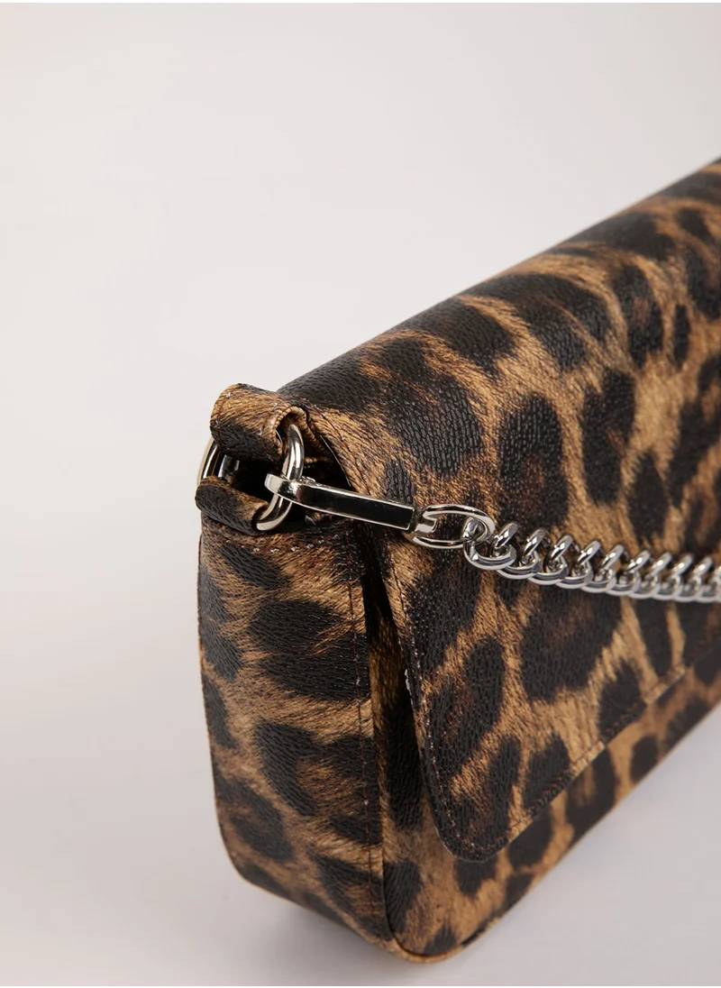 ديفاكتو Leopard Print Crossbody Bag