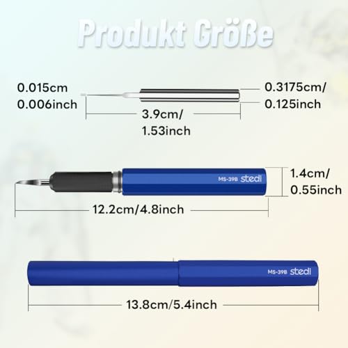 stedi Model Scriber Chisel,Tungsten steel Blades 0.15mm,for Modeling Hobby,RG Scale Model,Gundam Model Kit,for Scribing line, Engraved,Panel line,Resin,Blue - Image 3