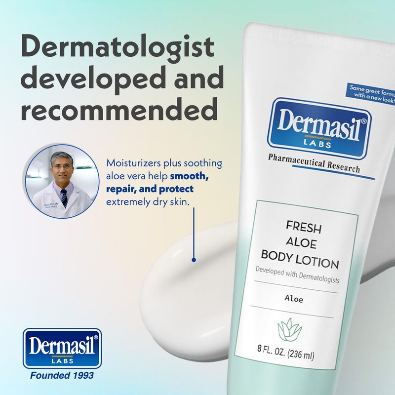 Dermasil Body Lotion, Fresh Aloe, 3-Pack â€“ Non-Greasy, Fast-Absorbing, Fresh Scent, 8 Oz Ea - Image 4