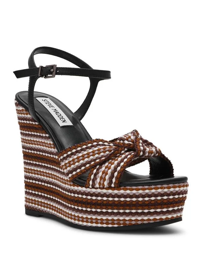 Aztec Black Multicolor Women's Wedge Sandals