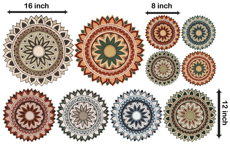 Walldesign Glowing Dahlia Flower - Multiset Wall Rangoli Stickers - Hand Drawn Designs for Bedroom, Living Room, Home Entrance, TV Wall - Image 4