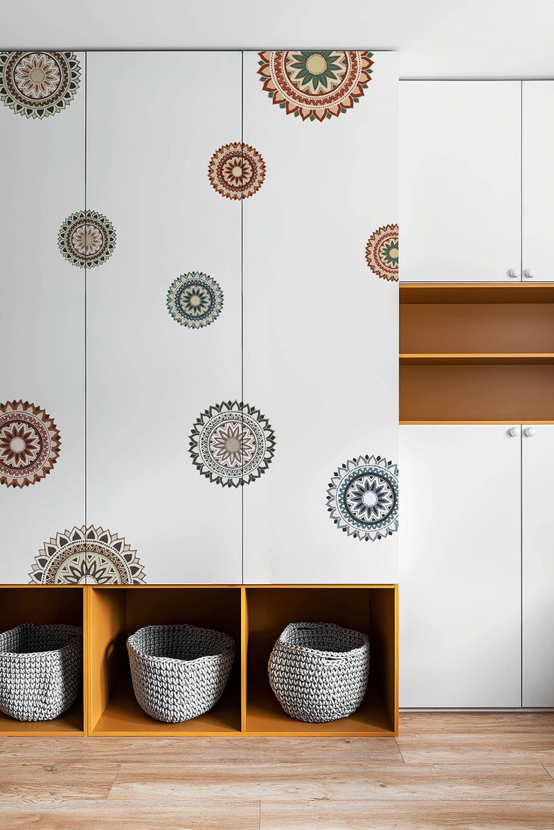 Walldesign Glowing Dahlia Flower - Multiset Wall Rangoli Stickers - Hand Drawn Designs for Bedroom, Living Room, Home Entrance, TV Wall - Image 2