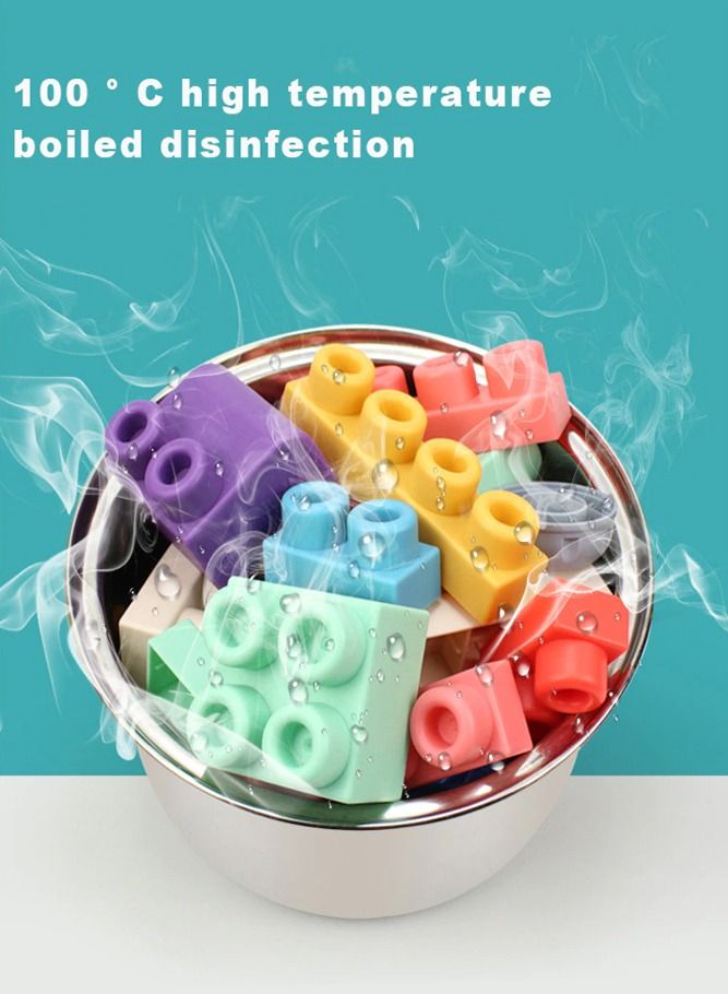 AMERTEER Soft Rubber Building Blocks - Baby Toddler Educational Toy for Early Learning, Stackable and Safe Sensory Blocks - Image 2