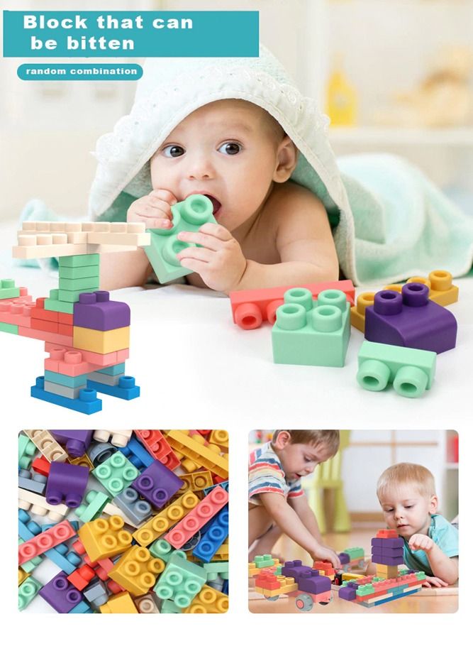 AMERTEER Soft Rubber Building Blocks - Baby Toddler Educational Toy for Early Learning, Stackable and Safe Sensory Blocks - Image 4