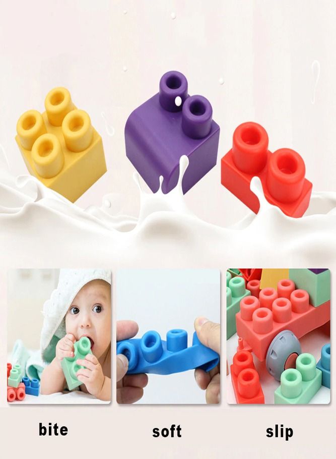 AMERTEER Soft Rubber Building Blocks - Baby Toddler Educational Toy for Early Learning, Stackable and Safe Sensory Blocks - Image 5